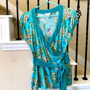 EUC LOFT faux wrap shirt